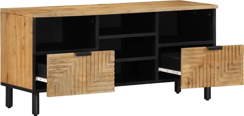 mobile TV vidaXL marrone 100x33x46 cm in legno massiccio di mango