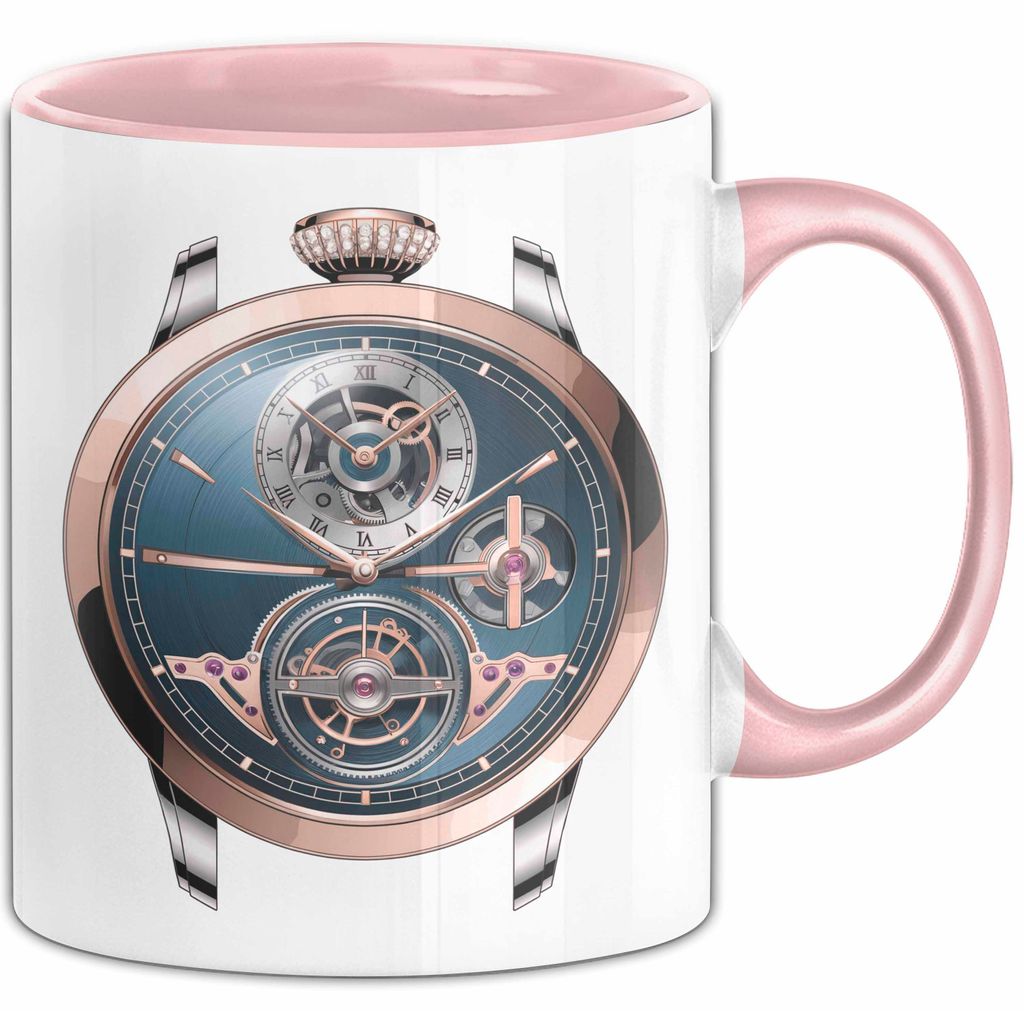 Luxusuhren Sammler Tasse Geschenkidee Zeitmesser Liebhaber (Rosa)