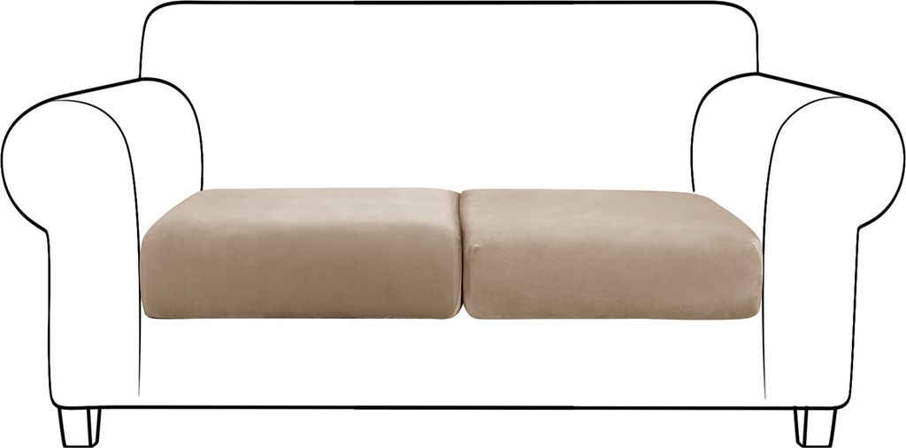 Topchances Samt Sofa Sitzkissenbezug, Elastischer Produktbild 