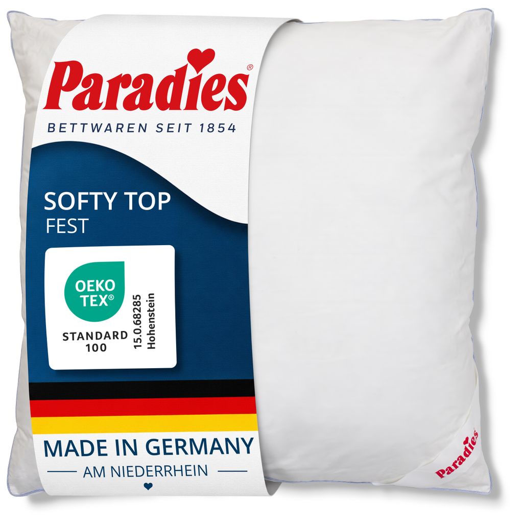 Paradies Kopfkissen 80x80 cm "Softy Top fest" vegan Produktbild 