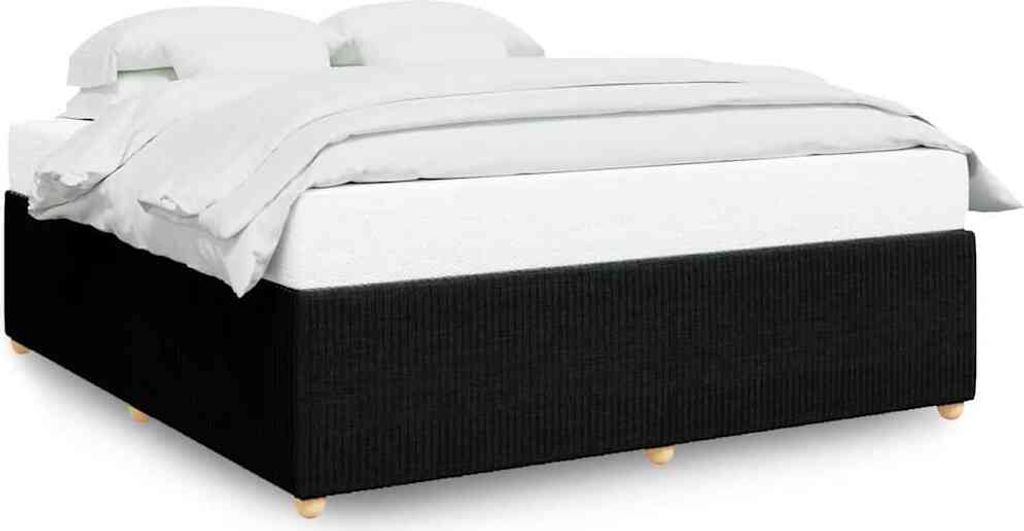 vidaXL Bettgestell ohne Matratze Schwarz 200x200 cm Stoff Produktbild 