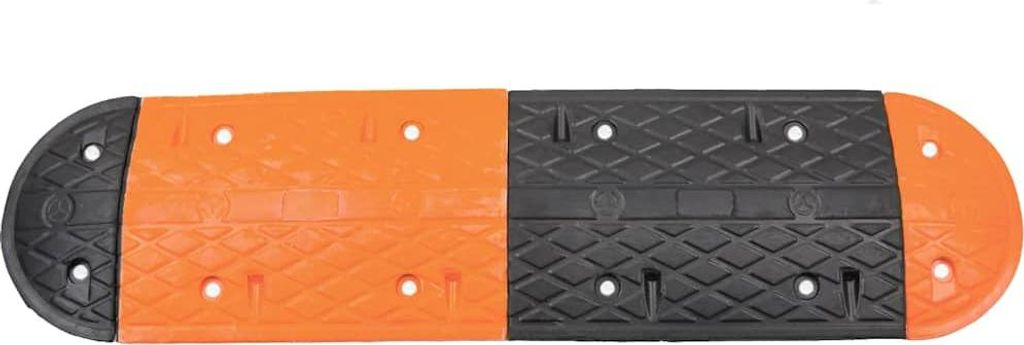 vidaXL Bodenschwelle Gelb & Schwarz 129x32,5 x4 cm Gummi Produktbild 