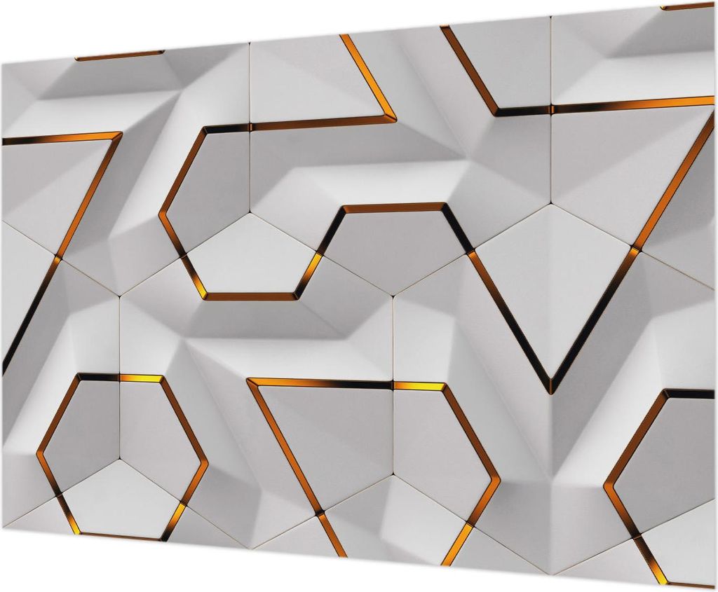 Wandtapete - Dekorative Tapete für Wohnzimmer - Tapetenfolie für Wanddekoration - 312x219 cm - Moderne Geometrie