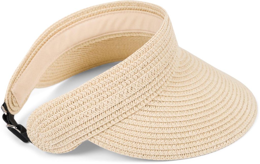 styleBREAKER Papierstroh Visor Cap einfarbig | Sonnenvisier Produktbild 