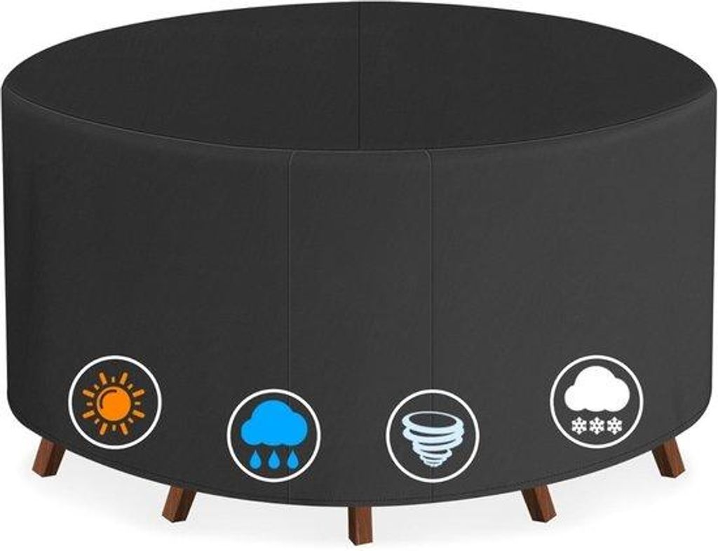Famanu Schutzhülle für Gartenmöbel Ø245 x 73 cm - Wasserfeste & Robuste Runde Abdeckung
