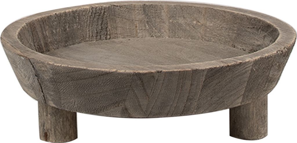 Clayre & Eef Dekoration Schale Ø 22x7 cm Braun Holz