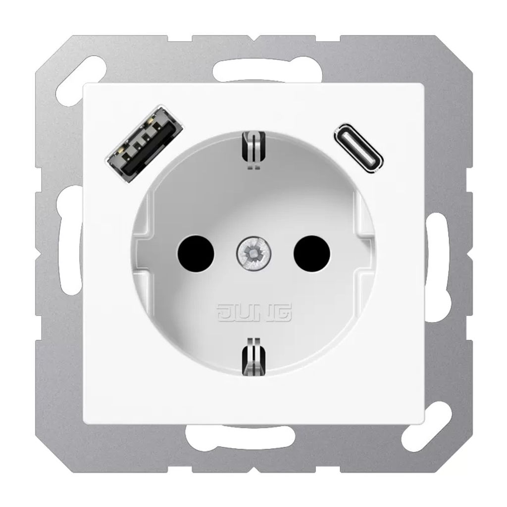 Jung SCHUKO Steckdose mit USB Typ AC A1520-15CAWW (A1520-15CAWW)