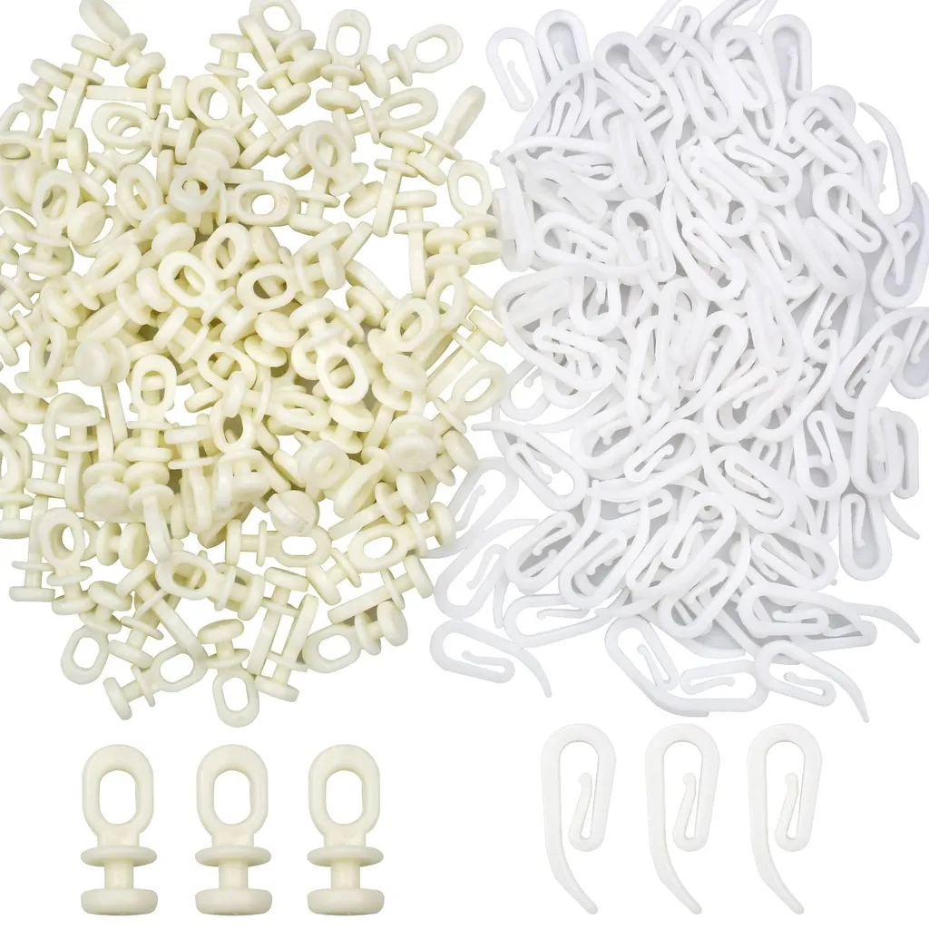 Crochets et glisseurs pour rideau de douche et porte - Pack de 200
