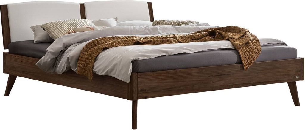 Hasena Lounge Fabro Bettgestell Massivholz Kopfteil gepolstert