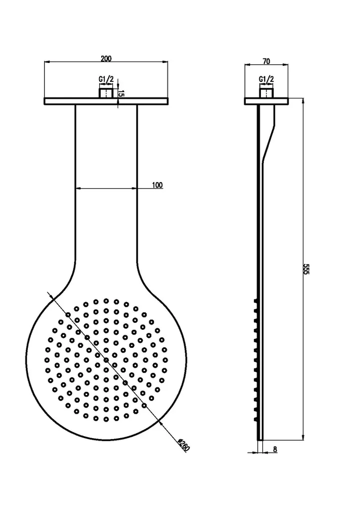 Slezák-RAV KS0006 Soffione Doccia in Metallo Cromo | Qualità Acciaio Inox