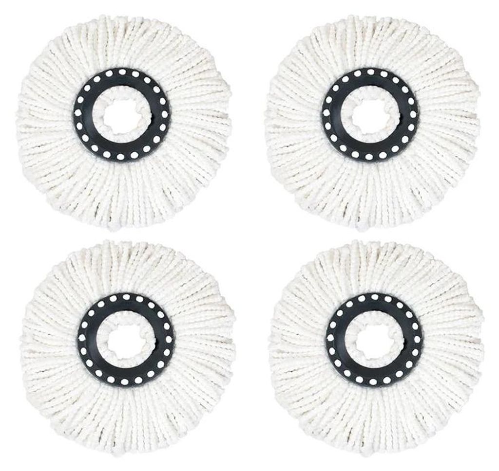 4 Stück Runder Ersatz-Moppkopf 360°, Mikrofaser, 16 mm, Produktbild 