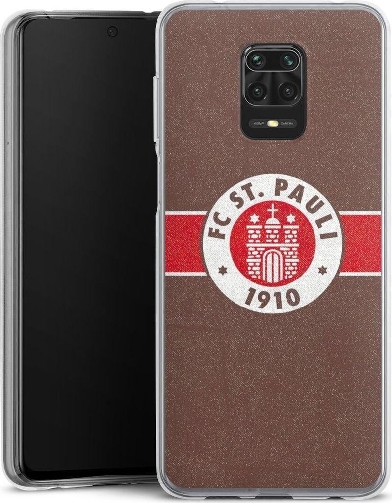 DeinDesign Handyhülle für Xiaomi Redmi Note 9 Pro Silikon Hülle Case Smartphone Schutzhülle FC St. Pauli Logo Offizielles Lizenzprodukt