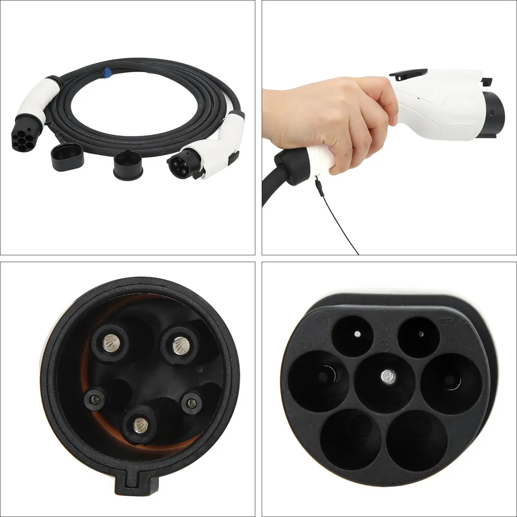 Adaptateur de charge VE Type 1 vers Type 2 monophasé 32A 250V IP55