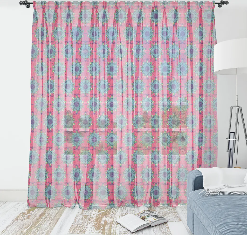 Décoration Murale Salon et Chambre Tapisserie Boho Rose Turquoise Géante