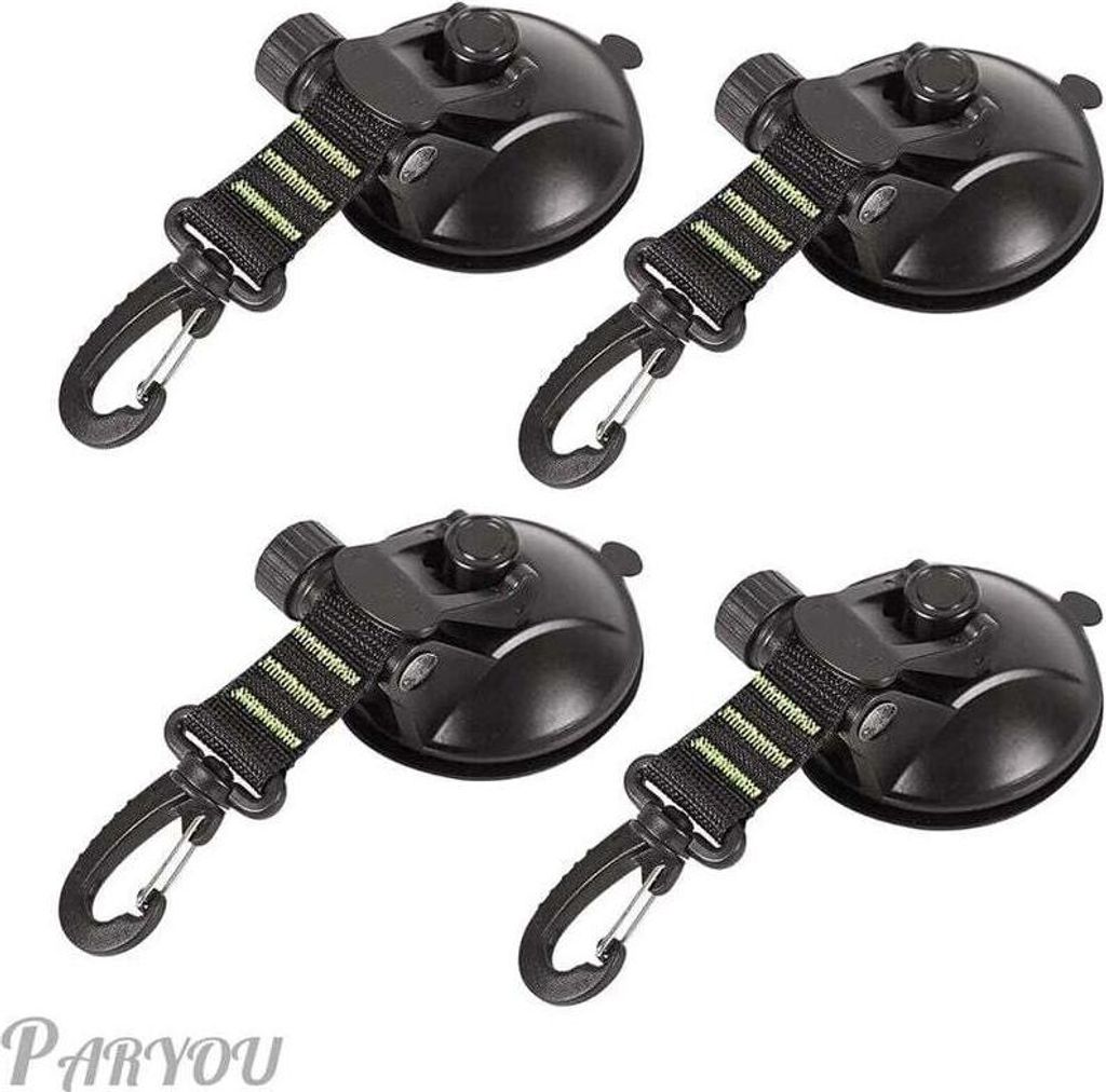 Set mit 4 Saugnapfankern mit Saugnapfbefestigung für Auto, Camping, Plane, multifunktionales Saugnapfzubehör für Zelte als Auto-Seitenmarkise
