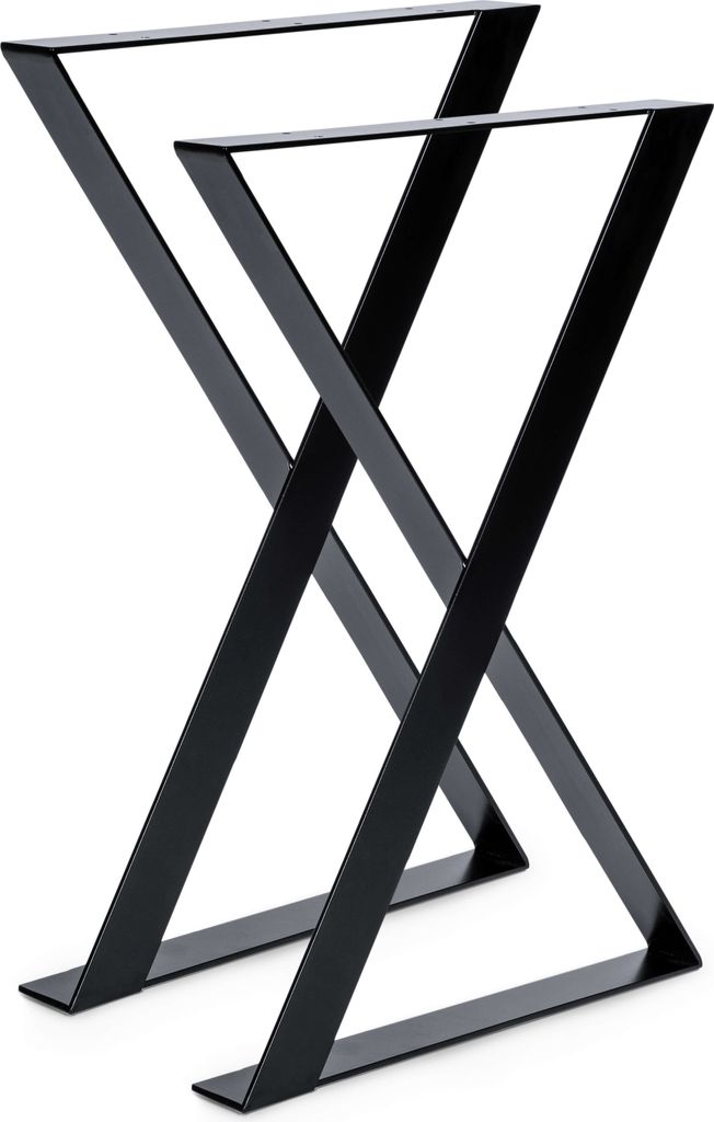 2er Tischbeine Tischgestell Tischkufen Stahl 60x75 cm Industriedesign Schawrz