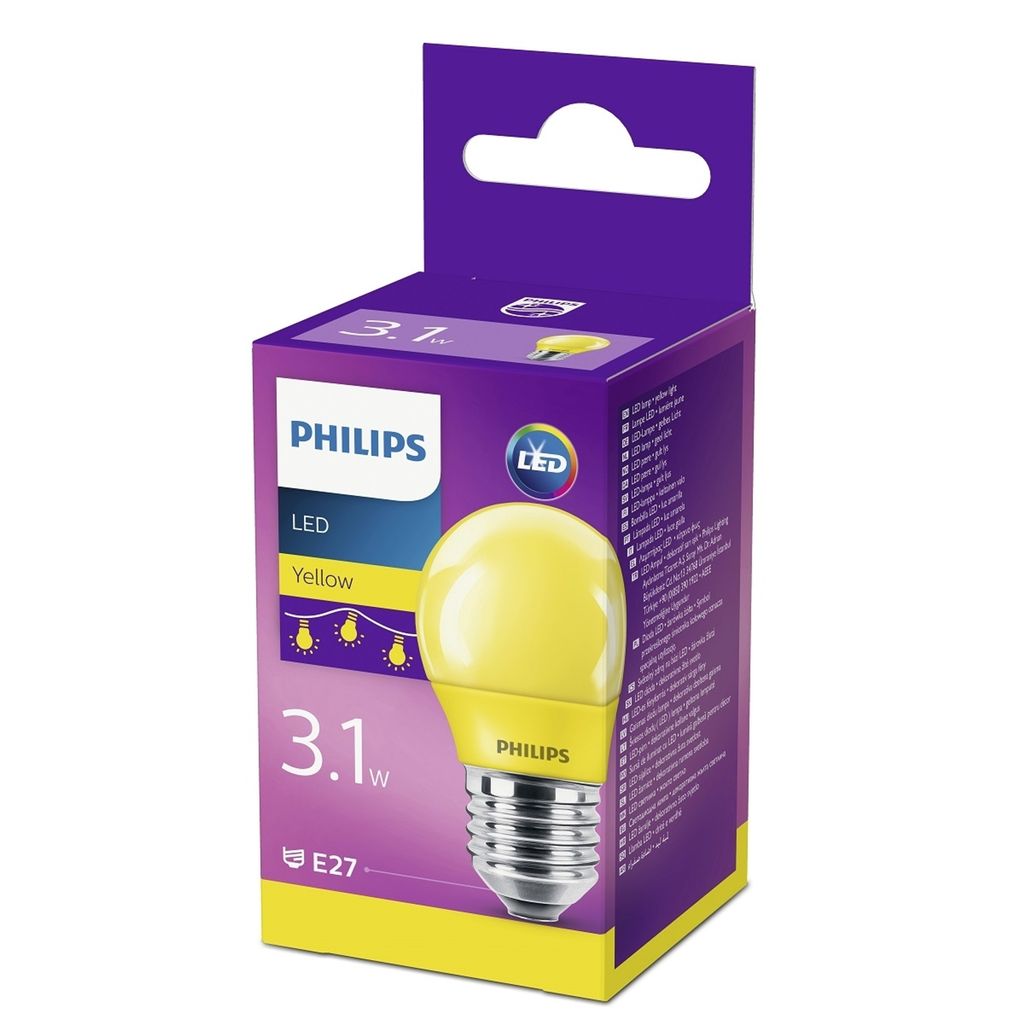 A product box for a Philips LED light bulb.