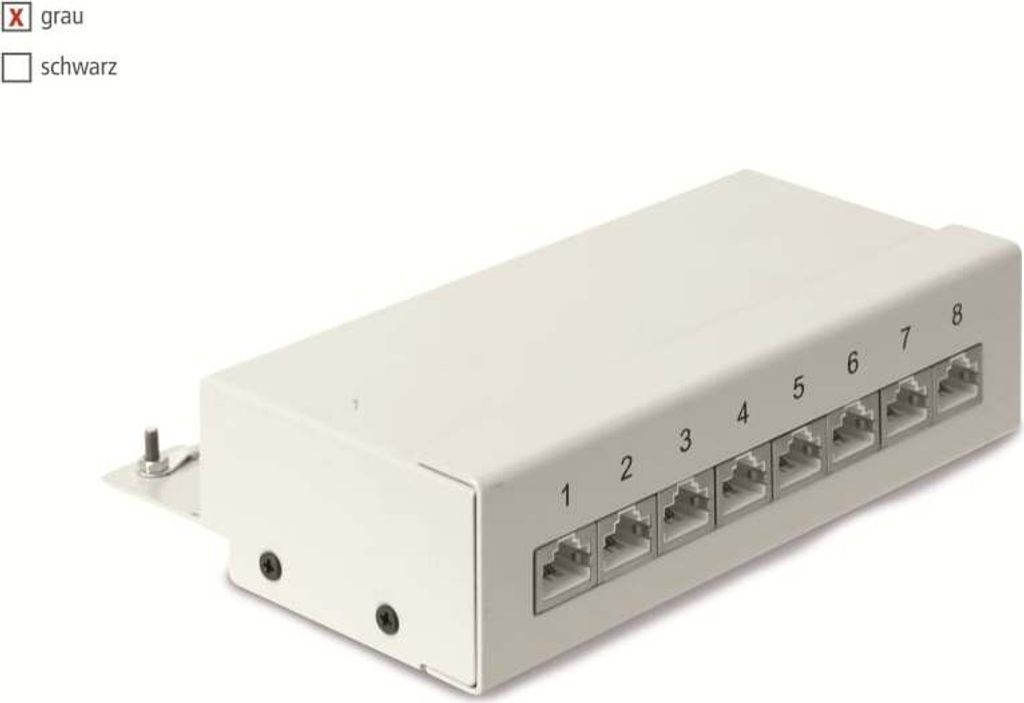 RED4POWER CAT.6 Patchpanel R4-N108G, 8-fach, grau