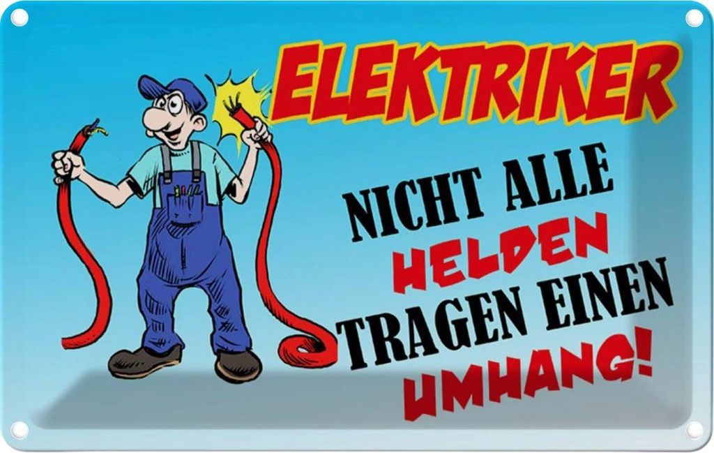 vianmo Blechschild 12x18 cm Elektriker nicht alle Helden Beruf Arbeit
