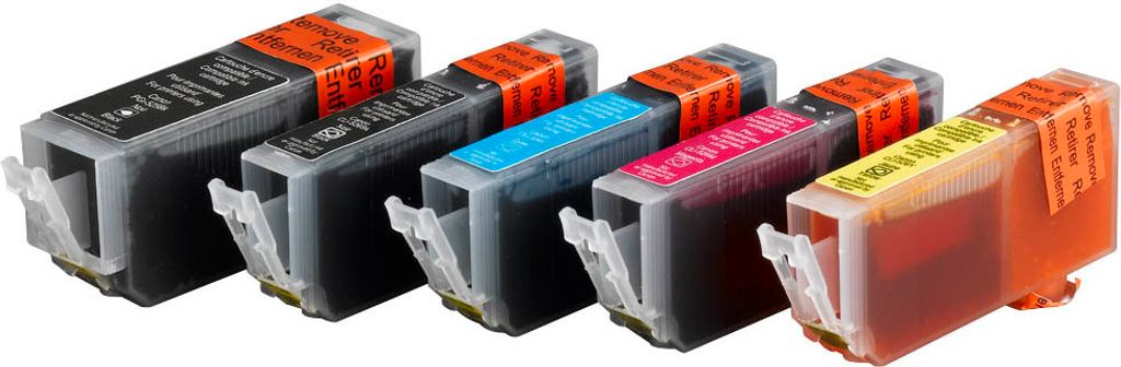Edding Druckerpatronen Multipack 5 | Für Canon PGI-525/CLI-526 | 2x Schwarz, Cyan, Magenta, Gelb | 440-960 Seiten