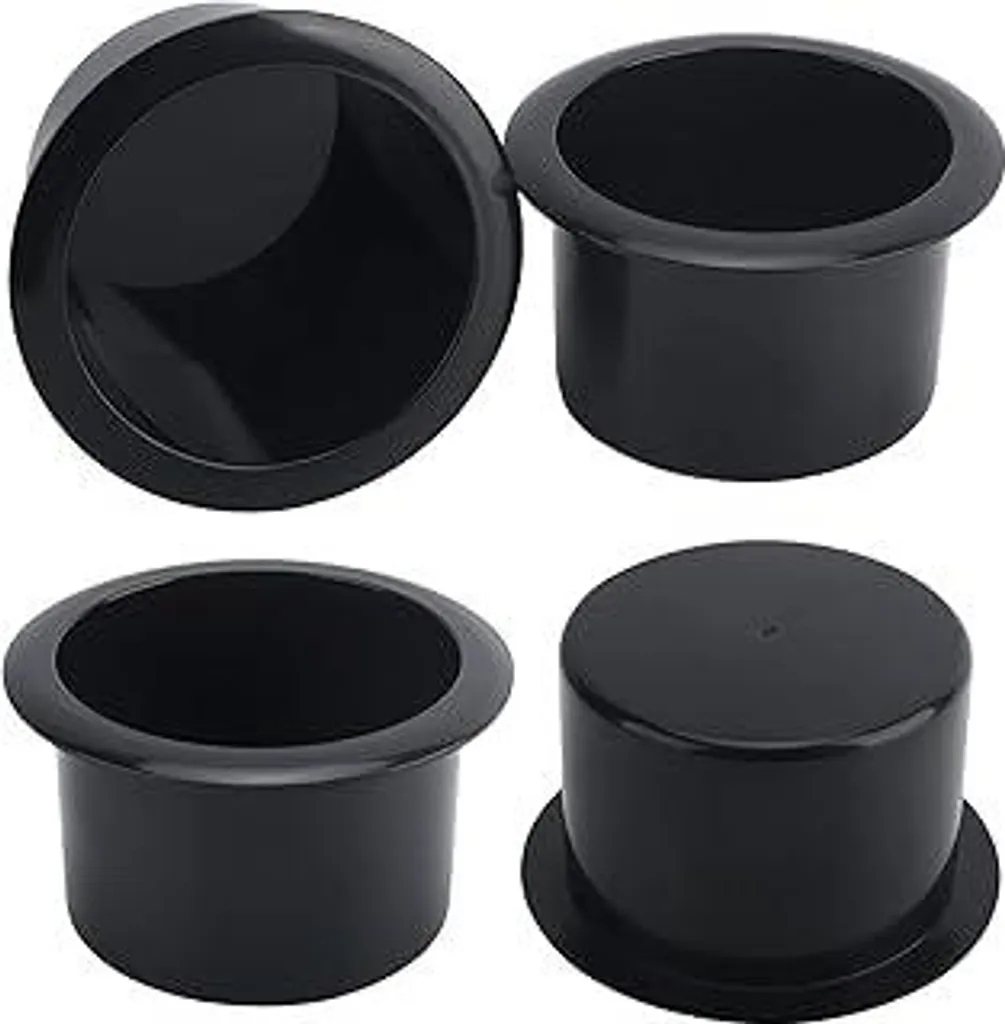 4 Portabicchieri Incasso 88mm Neri | Kit Universale Auto Camper Divano