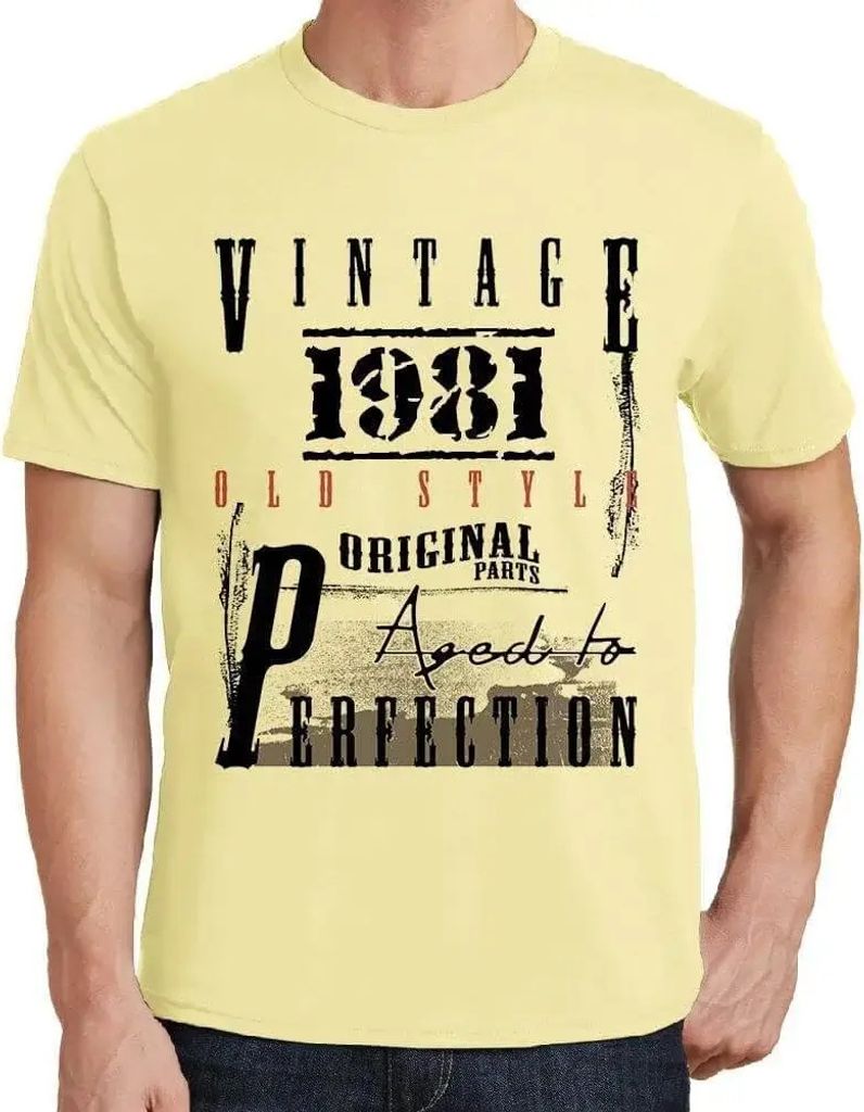 Herren Grafik T-Shirt Originalteile bis zur Perfektion gealtert 1981 – Original Parts Aged To Perfection 1981 – Geschenk 43. Geburtstag Jahrest...