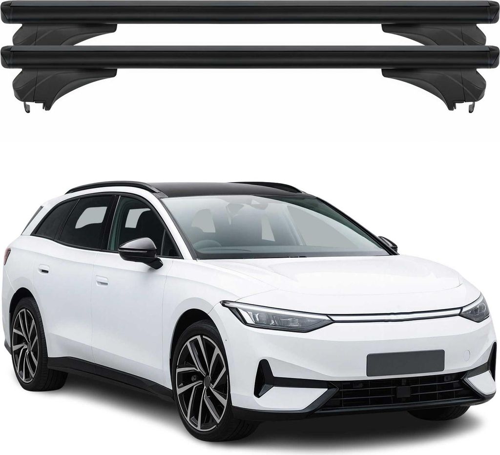 Menabo Dachträger Grundtäger für VW ID 7 2024-2025 Aluminium Schwarz 2 tlg