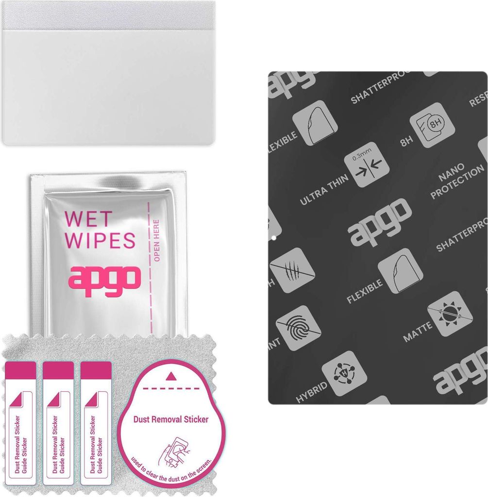 apgo Hybrid Schutzglas, Matt, kompatibel mit Teclast P20HD, Flexible Nano Glass, toller Ersatz für Hartglas, kratzfester Displayschutzglas, Displa...