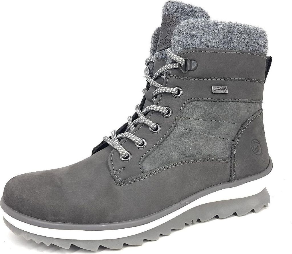 Remonte Schnürstiefel Damen Leder und Synthetik Grau Größe: Produktbild 