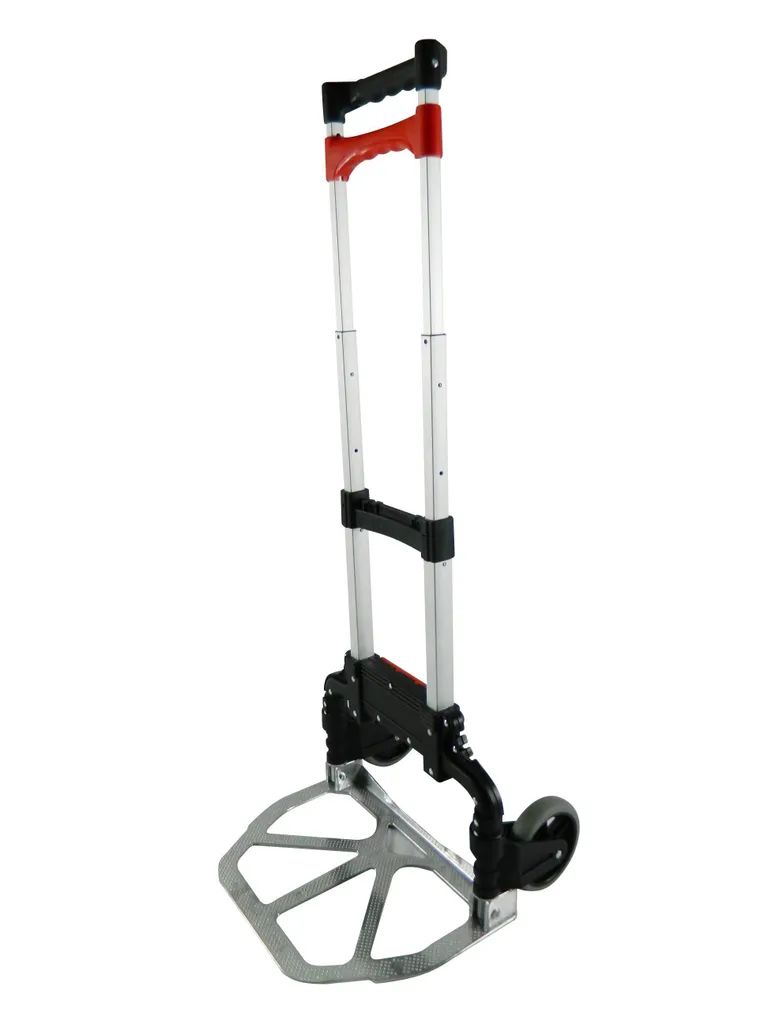 Diable aluminium pliant Rudl 68 kg avec roues anti-crevaison noires
