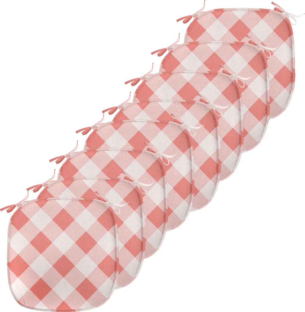 Galette de Chaise Imperméable Motif Corail Rétro 40x40 cm - Set de 8