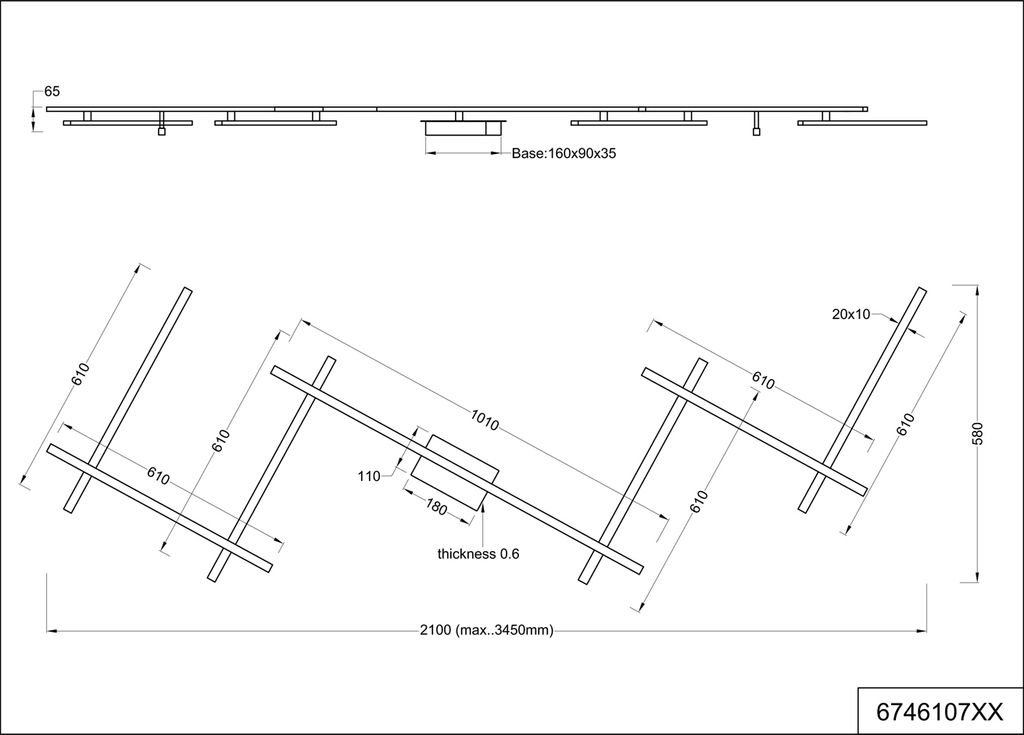 TRIO LED Deckenleuchte Indira 345 cm Produktbild 