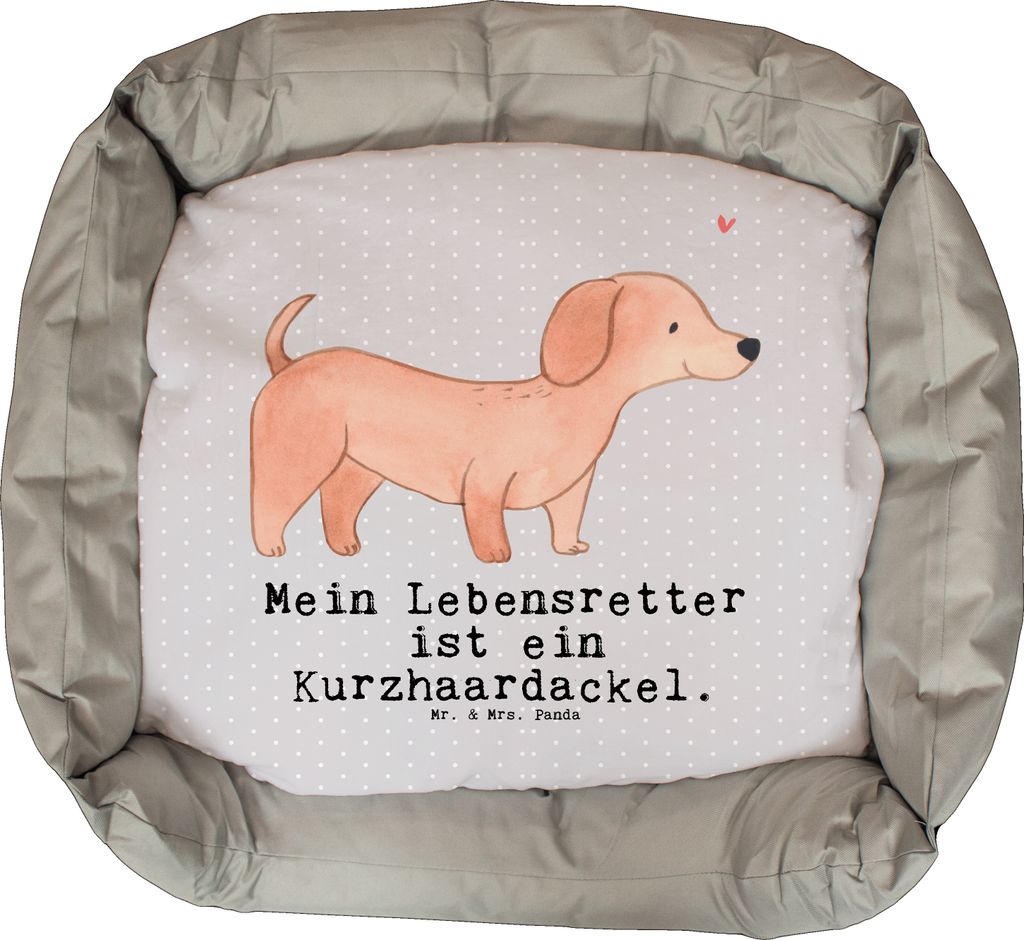 Mr. & Mrs. Panda Hundekissen Dackel Kurzhaardackel Lebensretter - Grau Pastell - Geschenk, Hund, Teckel, Welpen, Valentinstag, Weihnachten, Muttert...