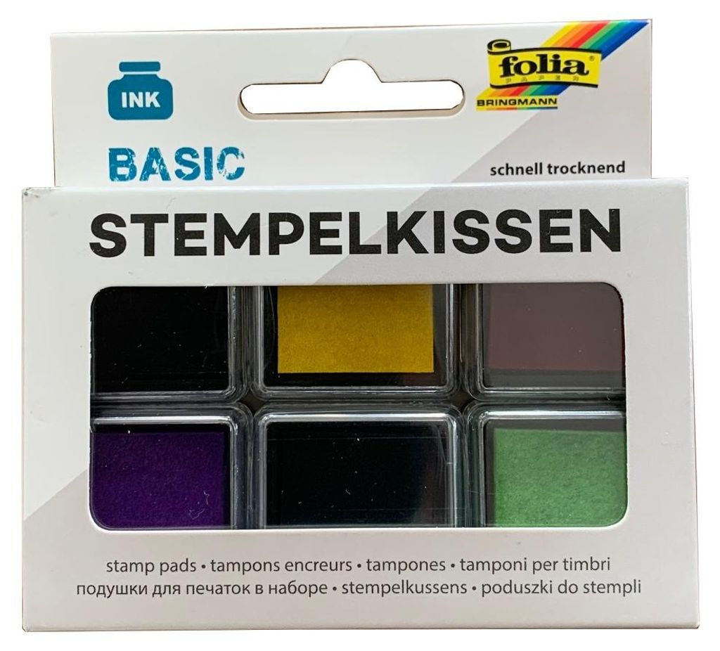 folia 30180 Stempelkissen Set BASIC, 6 Stück farbig Produktbild 