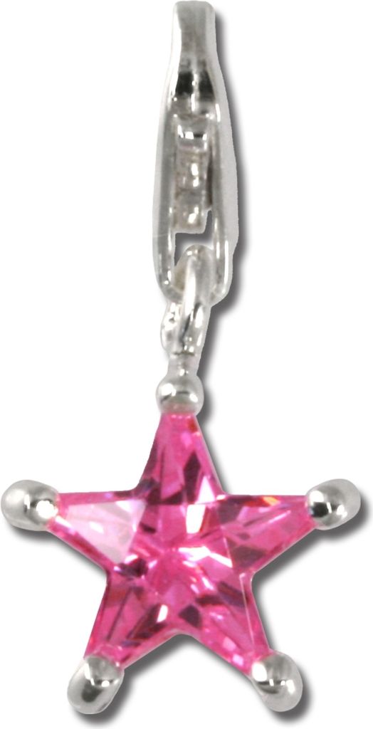 SilberDream Charm Schmuck Anhänger Stern pink Zirkonia 925 Echt Silber FC215P