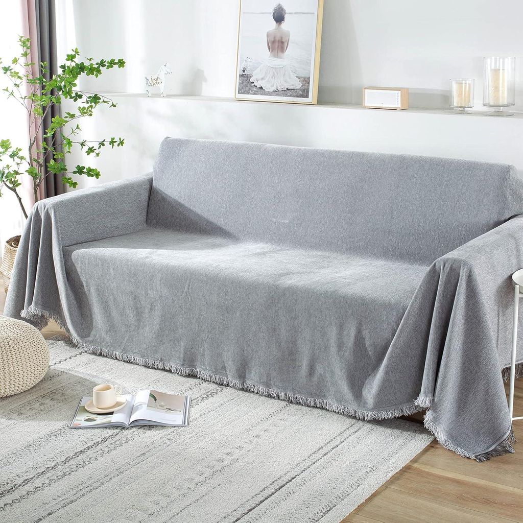 Weiche und warme Decken für Sofa, Bett, Sessel, Doppelbett (180 x 260 cm, Hellgrau)