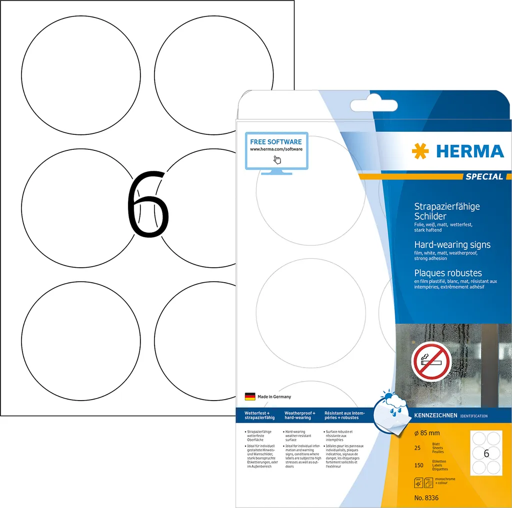OFFERTA Etichette HERMA Special 85mm | Bianco Professionale Stock - 2