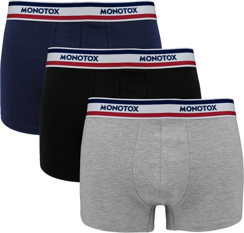 Monotox - "Basics" Boxershorts für Herren (3er-Pack) PP14706 (M) (Marine/Schwarz/Grau)