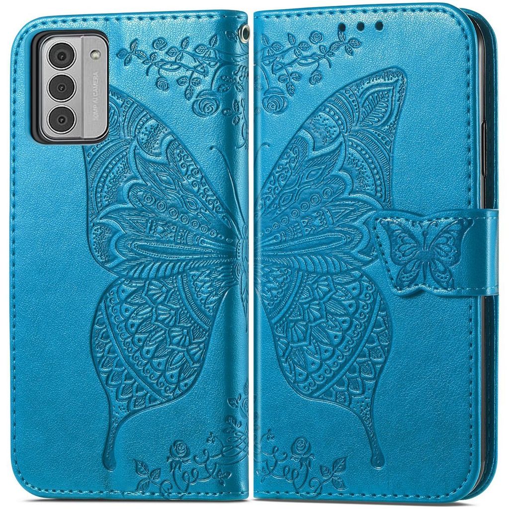 Mobigear Butterfly Nokia G42 Hülle Klapphülle Geldbörse - Blau