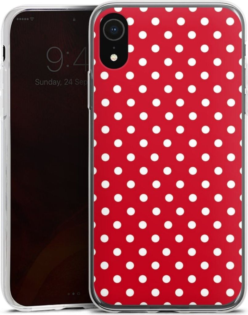 DeinDesign Slim Hülle für Apple iPhone Xr Silikon Case Ultra Dünn Handyhülle Polka Dots Punkte Retro