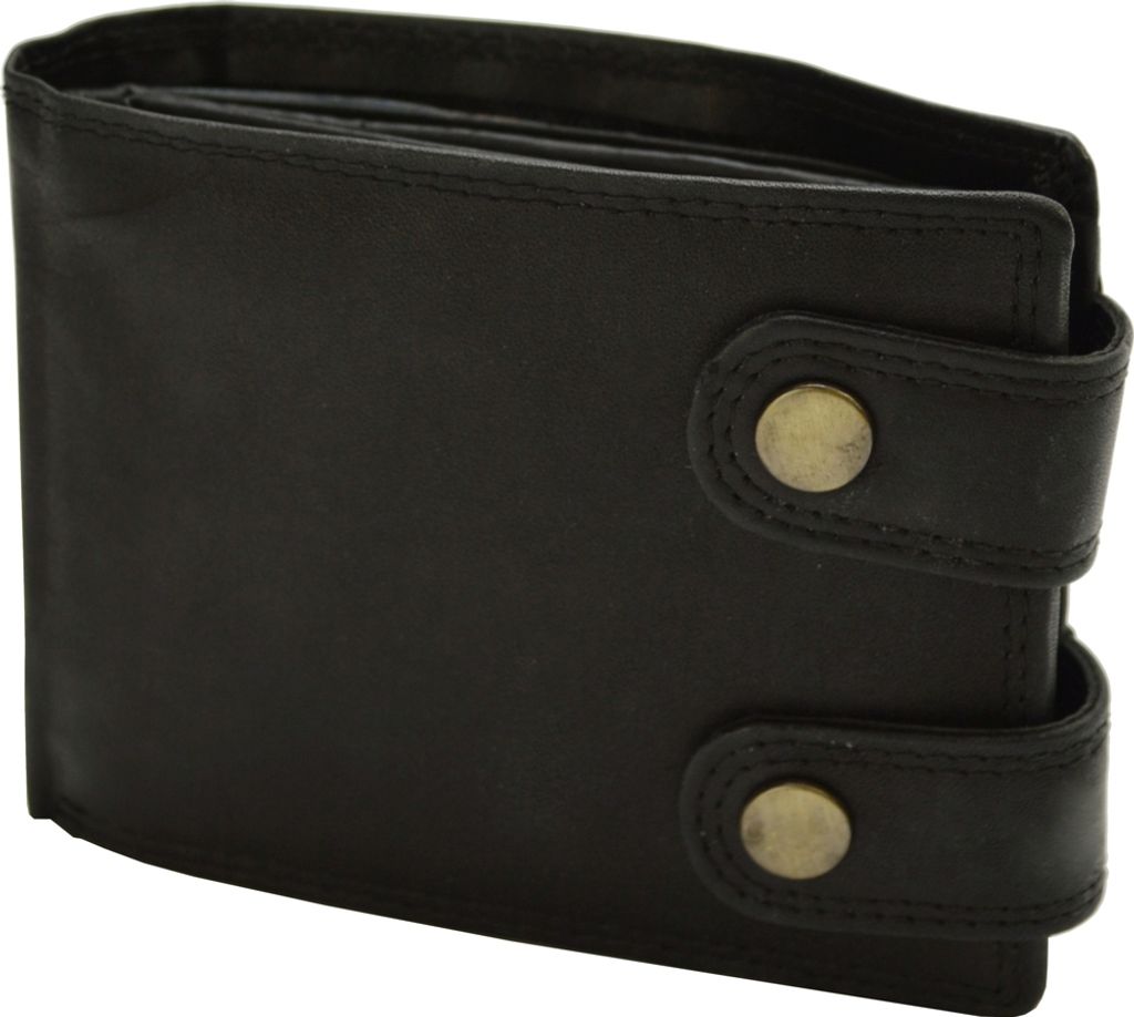 flevado Herren Geldbeutel schmales Design Druckknopfverschluss