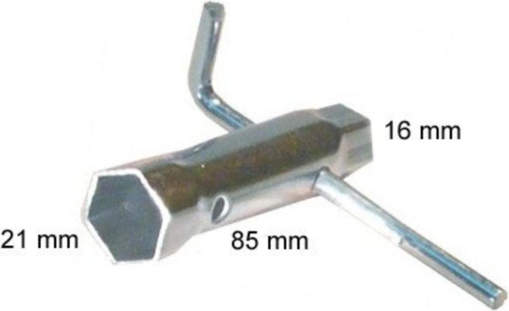 Zündkerzenschlüssel JMP 85mm Schlüsselweite 16/21 mit abgewinkeltem Knebel