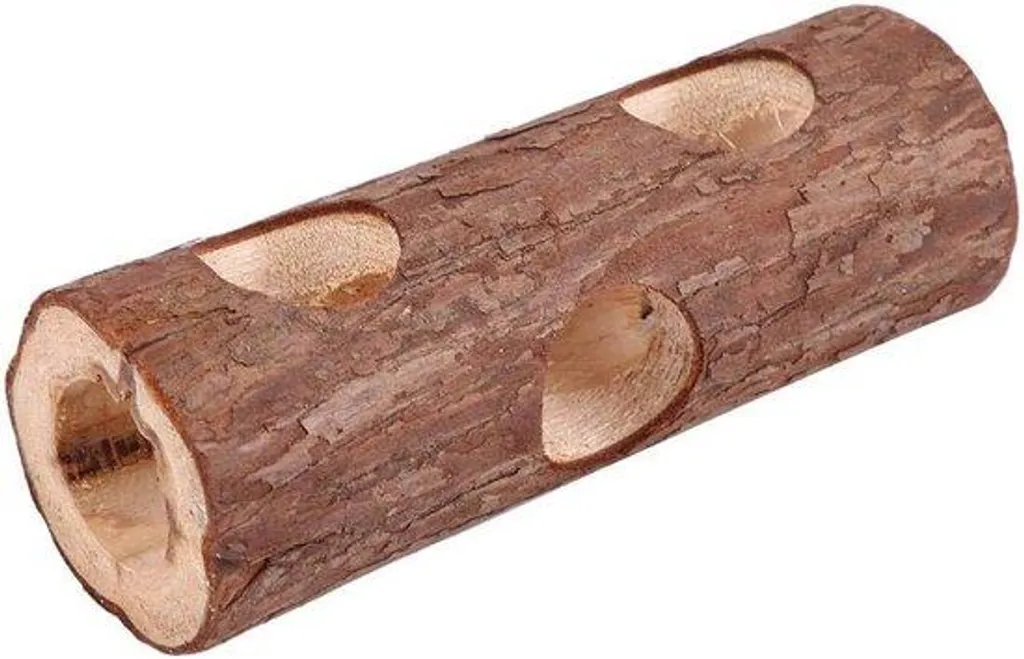 Tunnel de jeu en bois naturel pour lapins et grands rongeurs domestiques