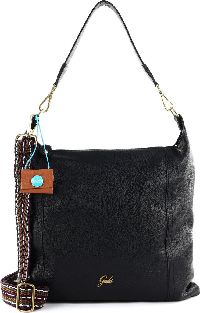 Gabs Leder Schultertasche Elide Genevieve Shoulder Bag Black schwarz