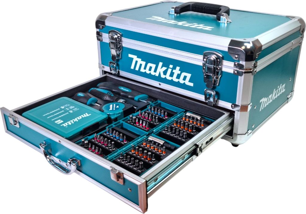 Makita X9 Alu Schubladen Koffer + 96 tlg. Zubehör Set