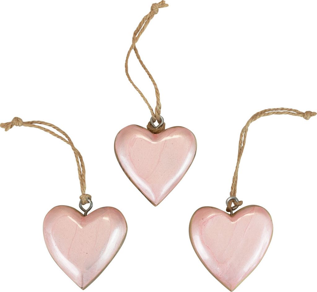 Deko Holzherzen Hellrosa 6cm 8 St für Muttertag Valentinstag, 8 Stück
