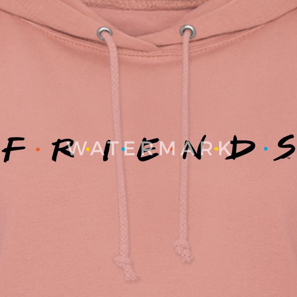 Spreadshirt Friends Logo Schwarz Damen Hoodie, S, Altrosa