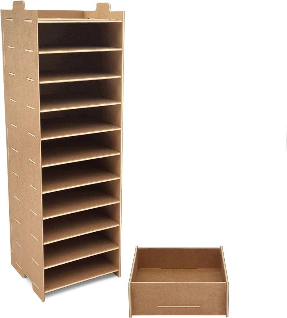 Organizer für Stempelkissen mit Zubehör-Box – 11+ Fächer– ideal für Bastel- & Kreativbereiche – nachhaltiges stabiles Material