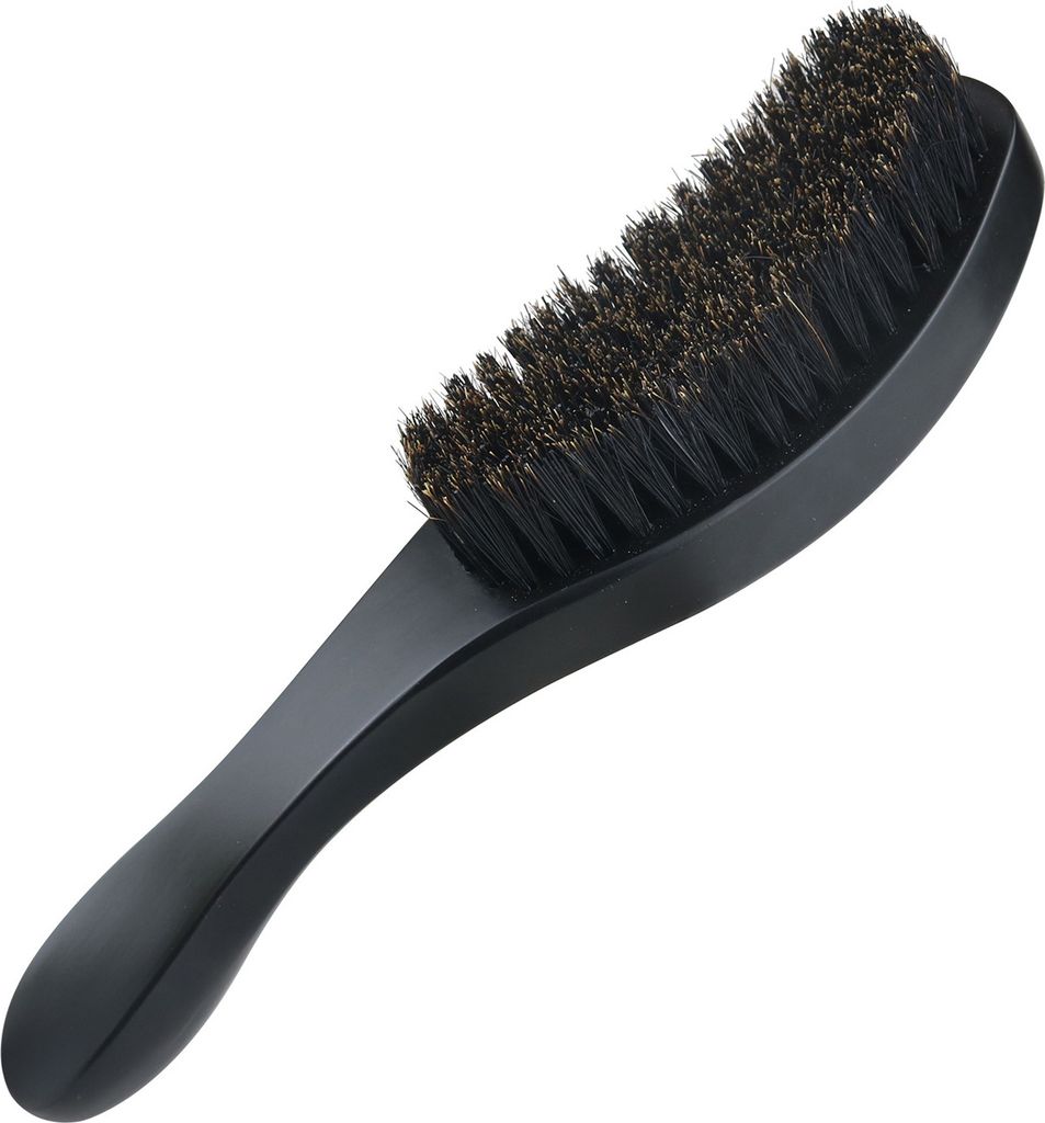 Bartbš¹rste fš¹r M?nner mit ergonomischem Griff, Nylon-Wildschweinborsten, gebogene Wellen-Bartgl?tterbš¹rste, Home-Salon, Herren-Schnurrbart...