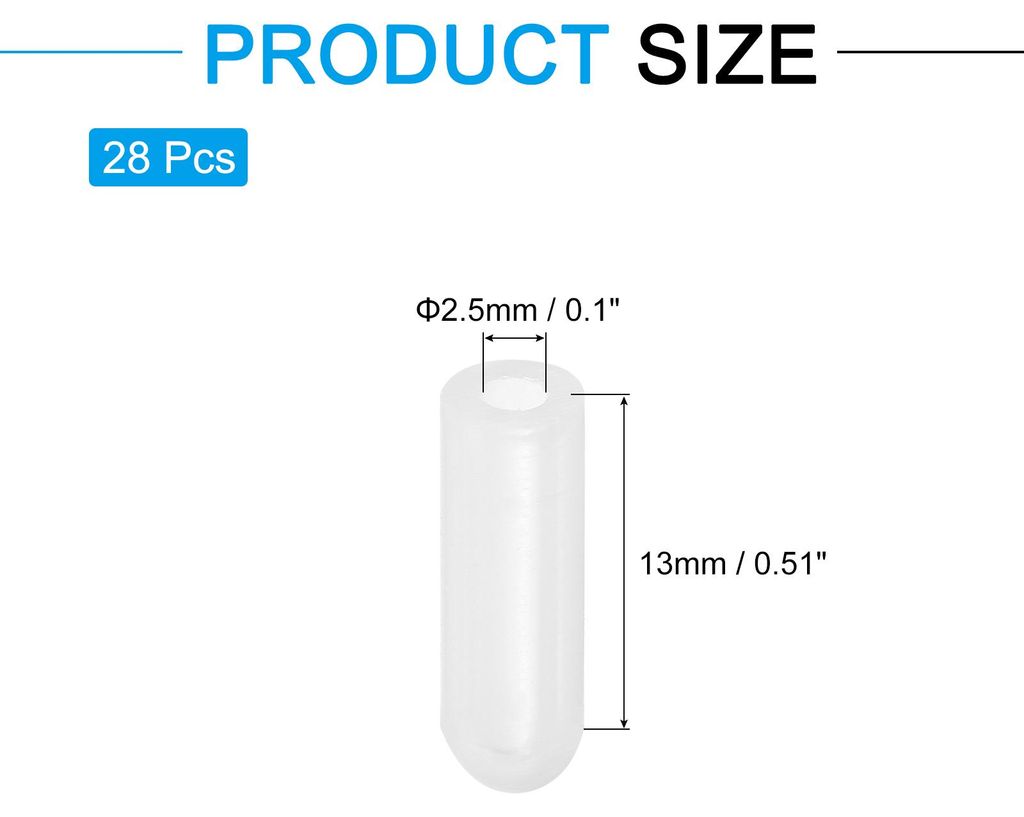 28 Stš¹ck Silikon Endkappen, 2,5 mm (3/32") ID 13 mm (1/2") H?he Runde Schutzkappen Flexible Gummipfropfen Abdeckkappen fš¹r Schrauben Metallst...